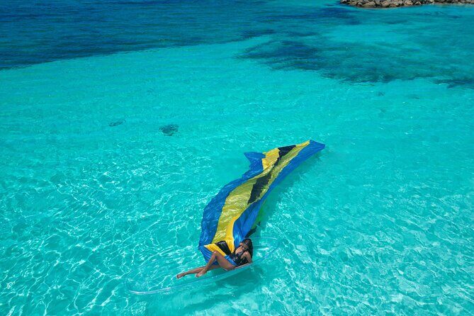 Nassau Clear Kayak Drone Photoshoot- Floating Dress - Drone photos over Saunders Beach: what you’re paying for